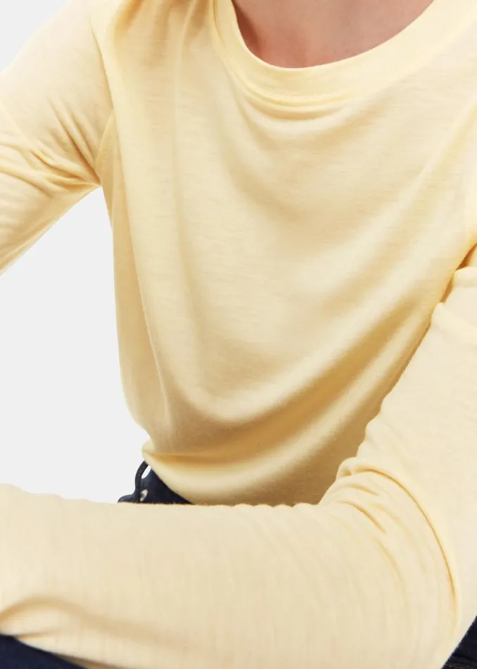 Women TShirts Whistles Yellow Wool Blend Crew Neck Top