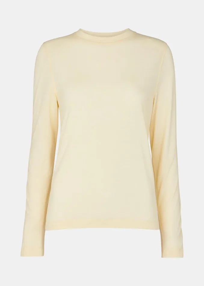 Women TShirts Whistles Yellow Wool Blend Crew Neck Top