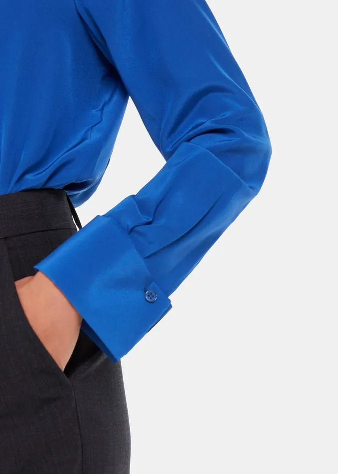 Women Tailoring Whistles Blue Ultimate Silk Shirt
