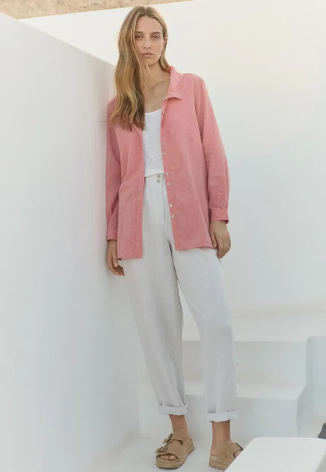 Women Tapered Trousers Ice Grey Poetry Fashion Trousers and Shorts