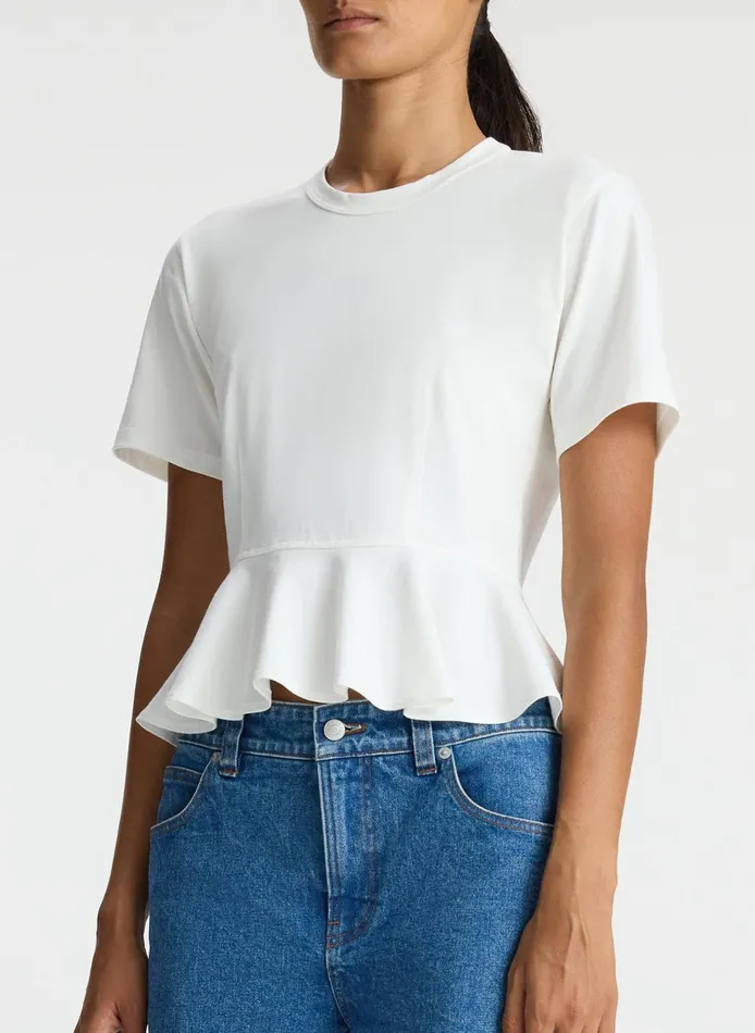 Women Tees and Tanks ALC Roxy Cotton Peplum Tee White