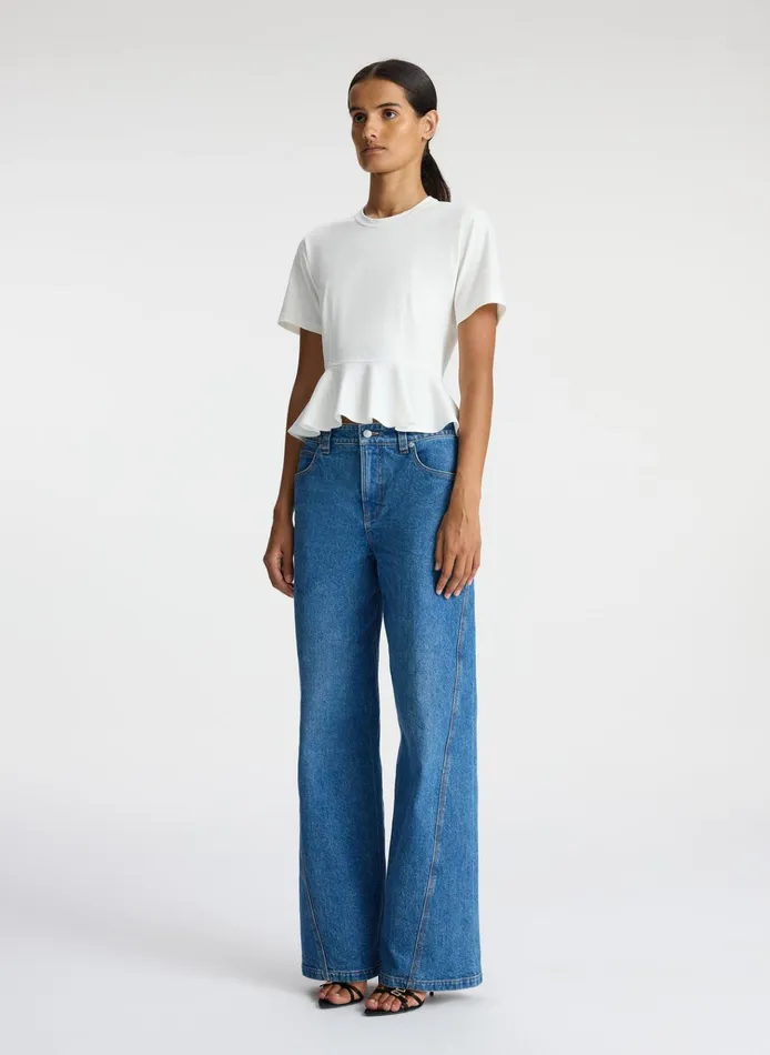 Women Tees and Tanks ALC Roxy Cotton Peplum Tee White