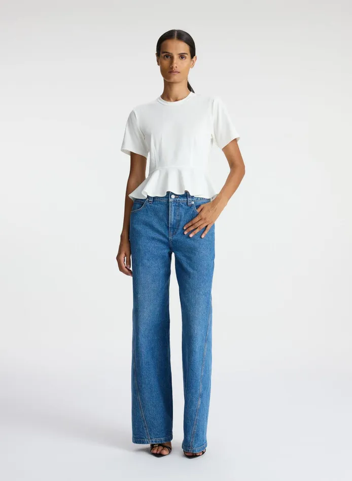 Women Tees and Tanks ALC Roxy Cotton Peplum Tee White