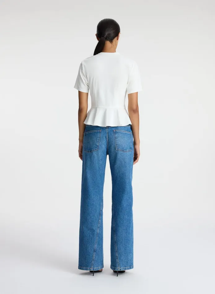 Women Tees and Tanks ALC Roxy Cotton Peplum Tee White