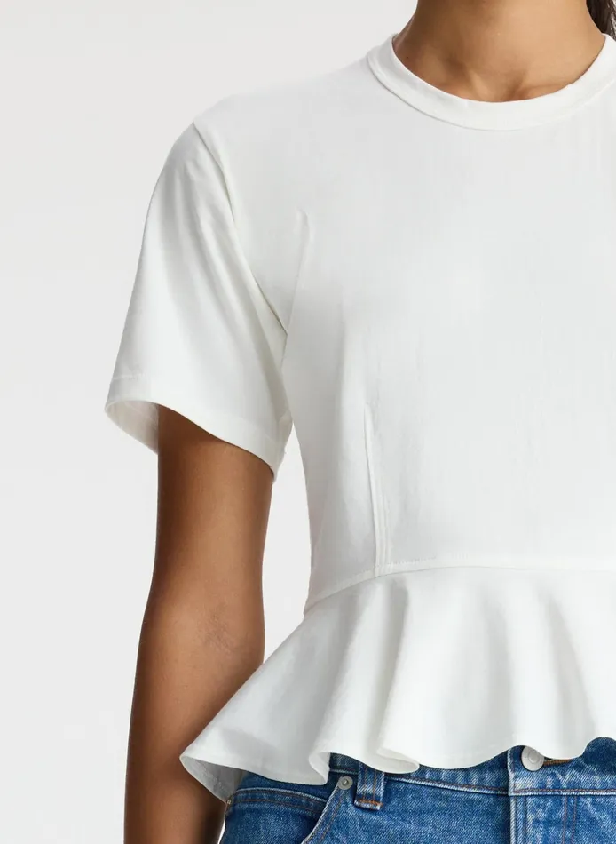 Women Tees and Tanks ALC Roxy Cotton Peplum Tee White