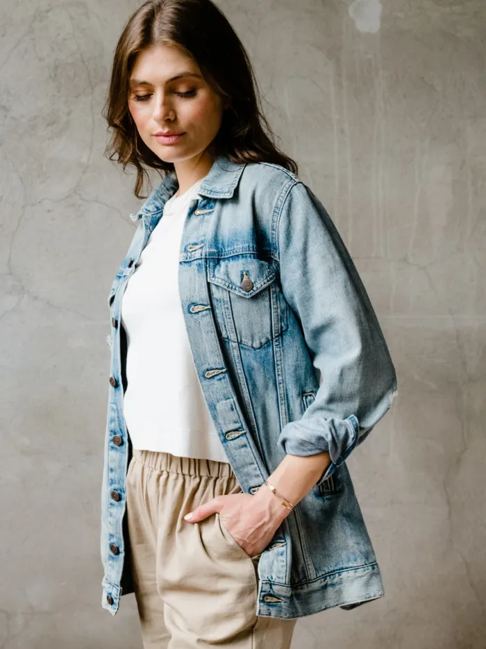 Women The Long Merly Jacket Original Wash Denim Able