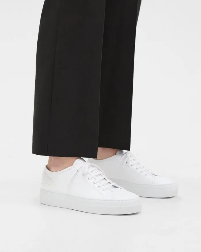 Women Theory Shoes Common Projects Tournament LowTop Super Platform Sneakers White