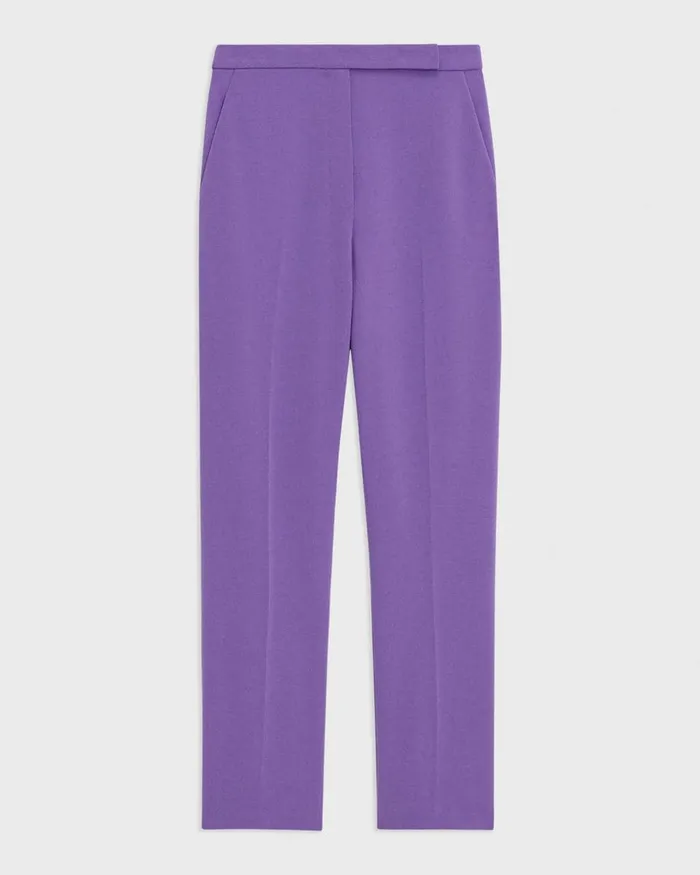 Women Theory Suits HighWaist Slim Crop Pant In Admiral Crepe Bright Peony
