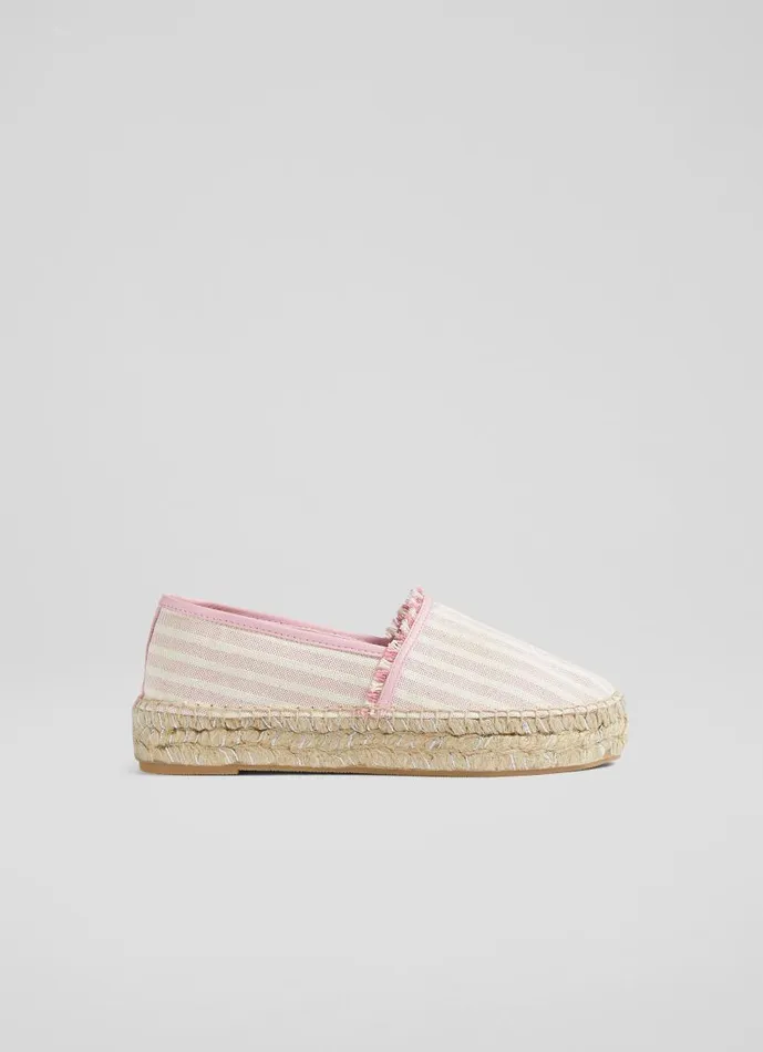 Women Tiana Pink Canvas Flatform Espadrilles Light Pink LKBennett Flats