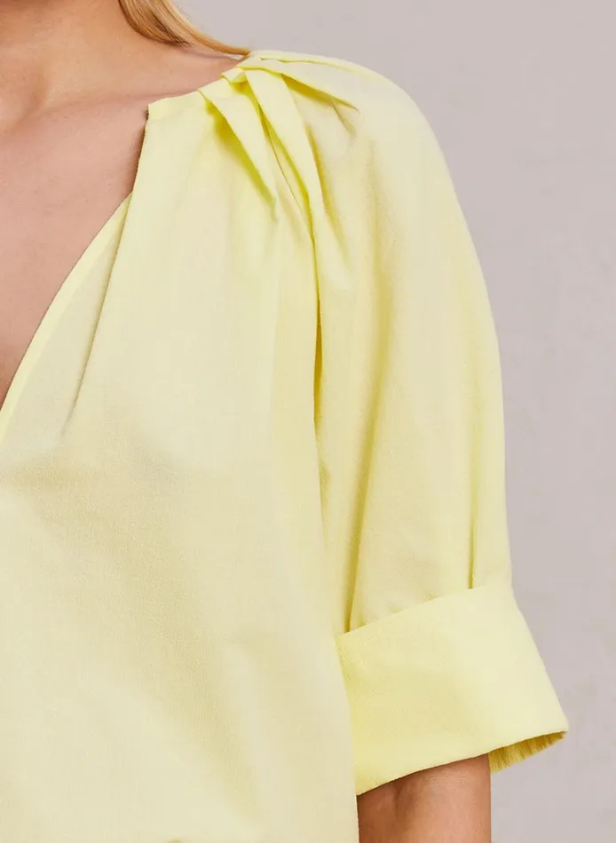 Women Tops ALC Carey Cotton Matte Top Canary