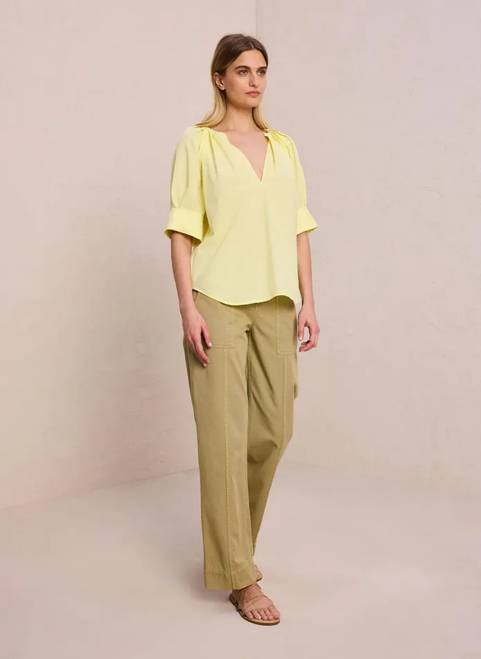 Women Tops ALC Carey Cotton Matte Top Canary