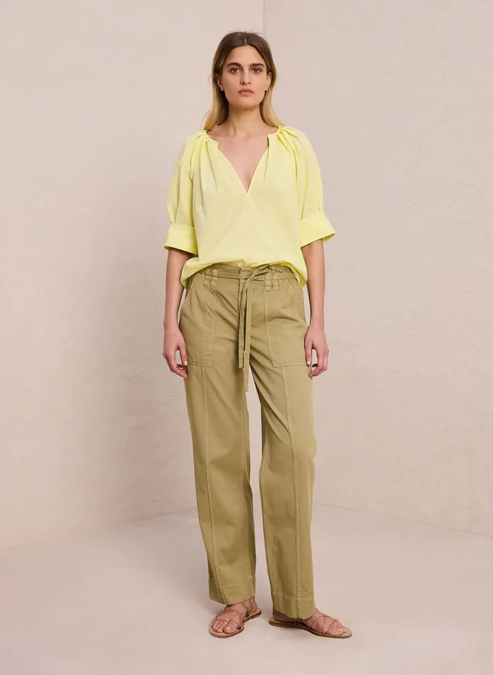 Women Tops ALC Carey Cotton Matte Top Canary