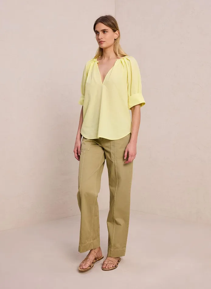 Women Tops ALC Carey Cotton Matte Top Canary