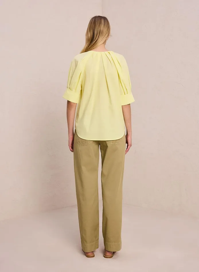 Women Tops ALC Carey Cotton Matte Top Canary