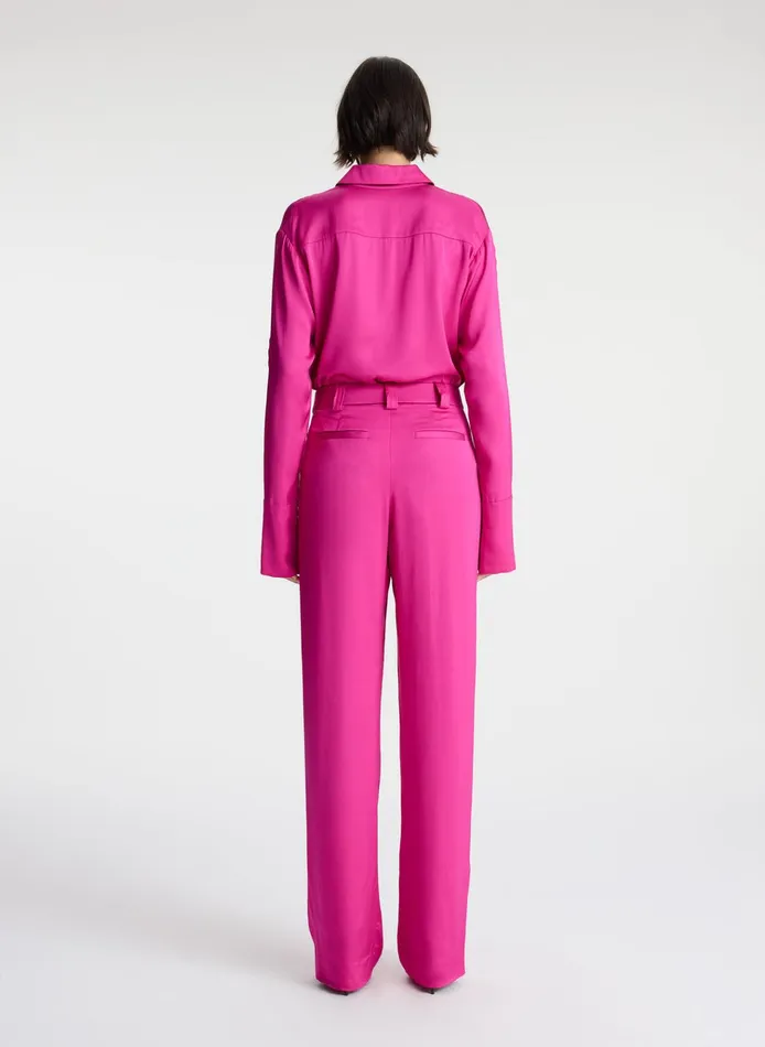 Women Tops ALC Haven Scalloped Satin Top Disco Pink