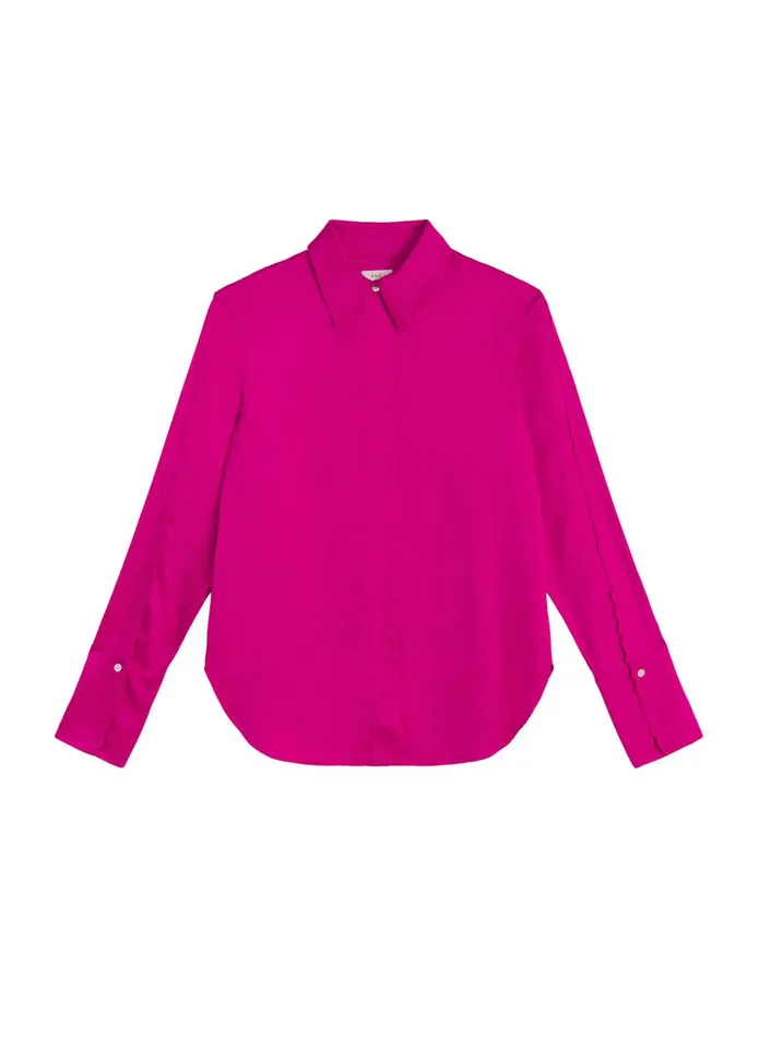 Women Tops ALC Haven Scalloped Satin Top Disco Pink