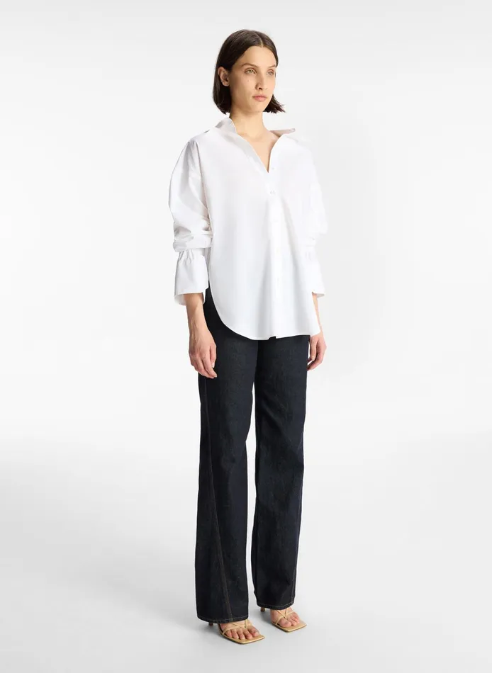 Women Tops ALC Monica Cotton Top White