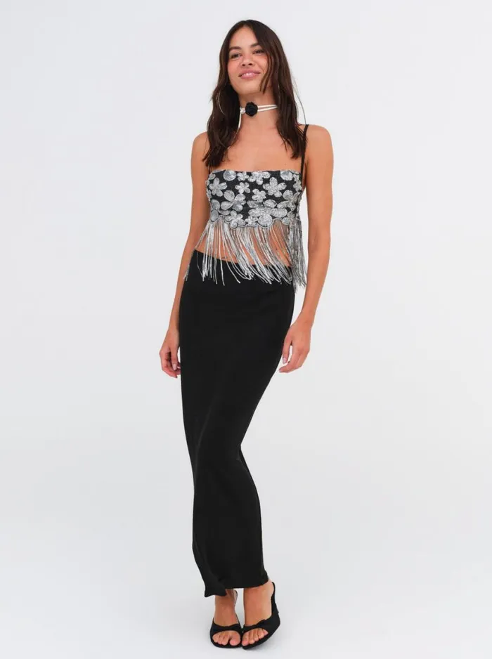 Women Tops For Love and Lemons Colette Crop Top Black Women Tops For Love and Lemons Colette Crop Top Black