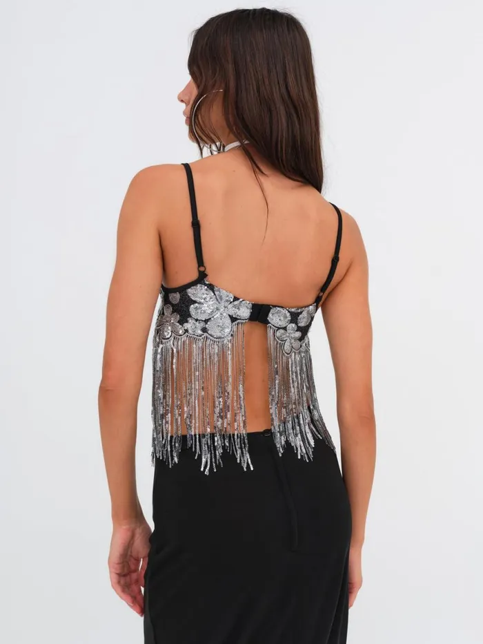 Women Tops For Love and Lemons Colette Crop Top Black Women Tops For Love and Lemons Colette Crop Top Black