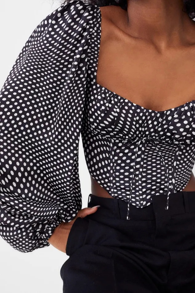 Women Tops For Love and Lemons Kat Long Sleeve Corset Top Black Women Tops For Love and Lemons Kat Long Sleeve Corset Top Black