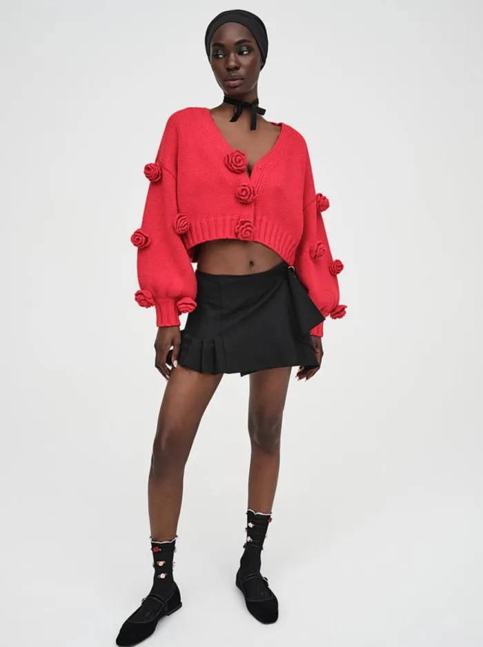 Women Tops For Love and Lemons Scarlett Cardigan Red Women Tops For Love and Lemons Scarlett Cardigan Red