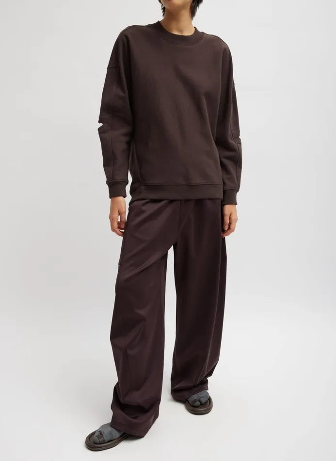 Women Tops Tibi Cocoon Crewneck Sweatshirt Brown