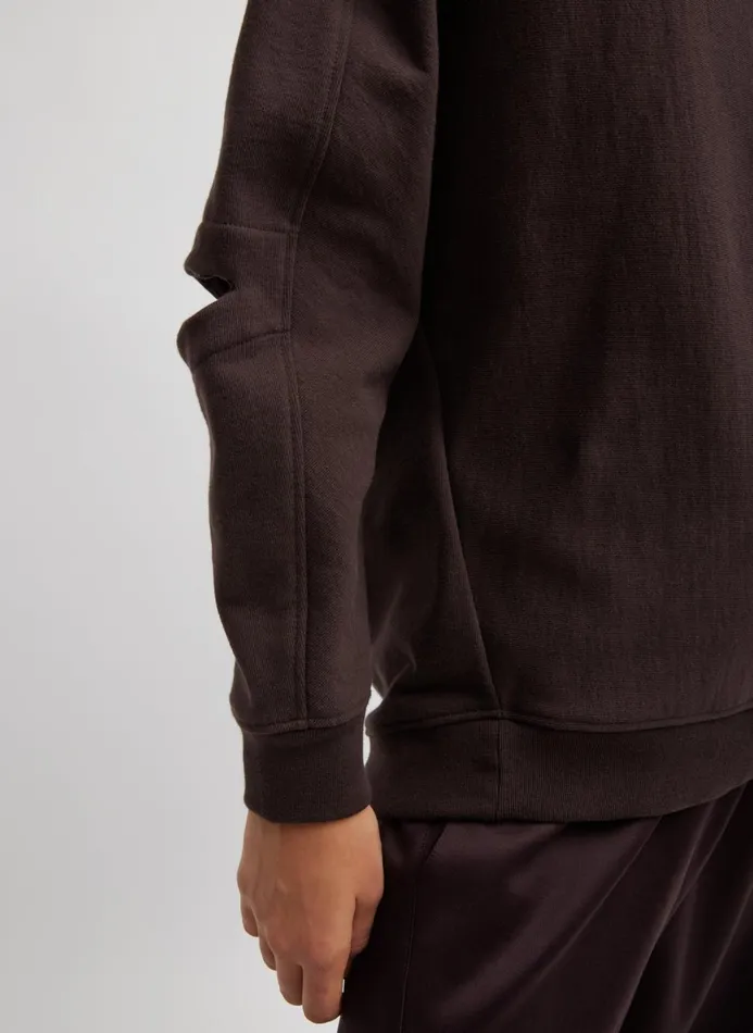 Women Tops Tibi Cocoon Crewneck Sweatshirt Brown