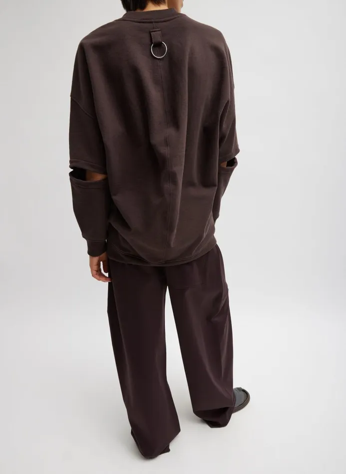 Women Tops Tibi Cocoon Crewneck Sweatshirt Brown