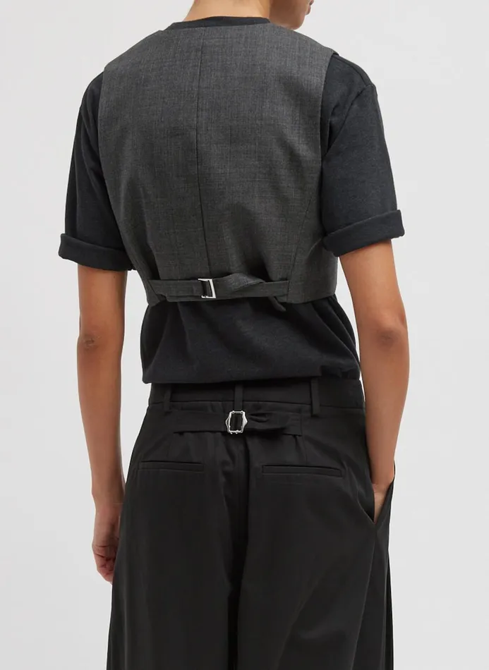 Women Tops Tibi Ellis Suiting Shrunken Vest Grey Multi