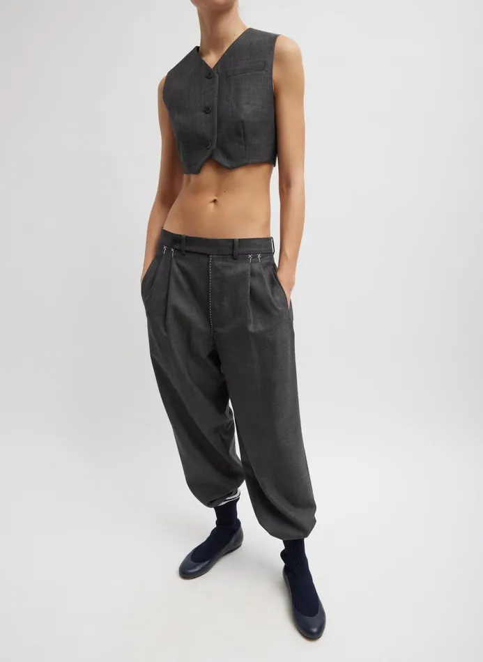 Women Tops Tibi Ellis Suiting Shrunken Vest Grey Multi