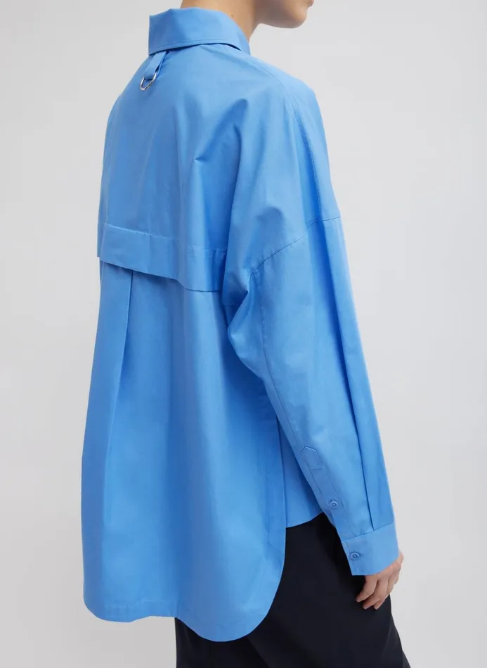 Women Tops Tibi Gabe Oversized Shirt Newman Blue