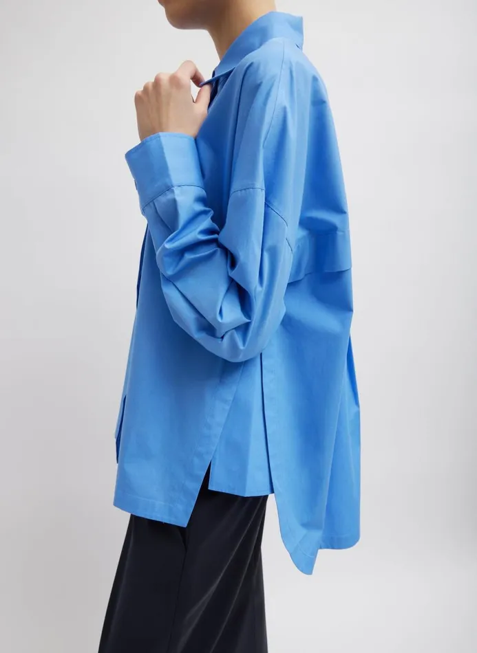 Women Tops Tibi Gabe Oversized Shirt Newman Blue