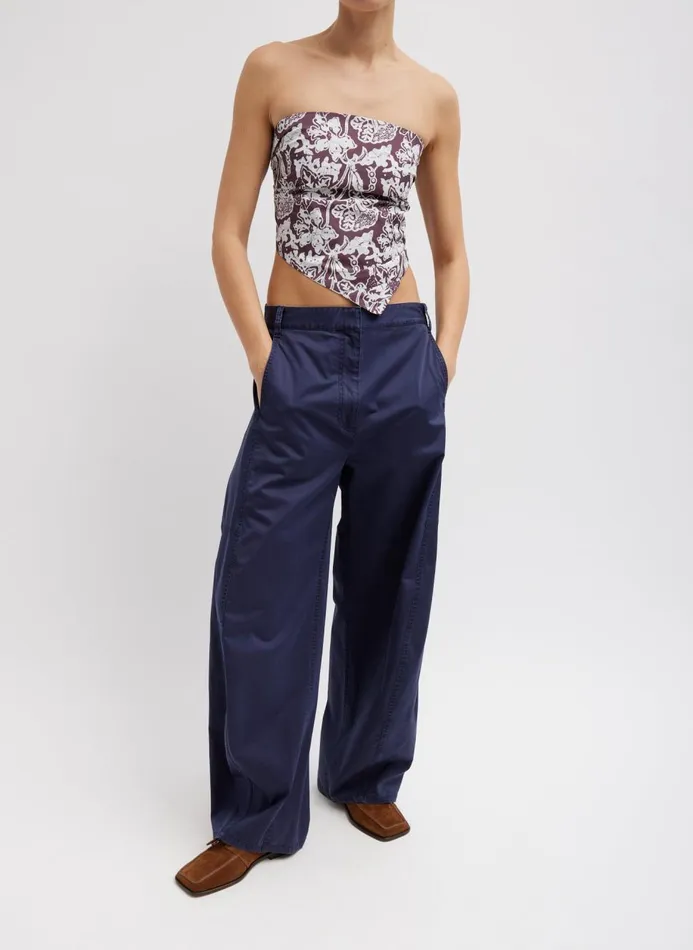 Women Tops Tibi Recycled Nylon Batik Strapless Bandeau Cinnamon Multi