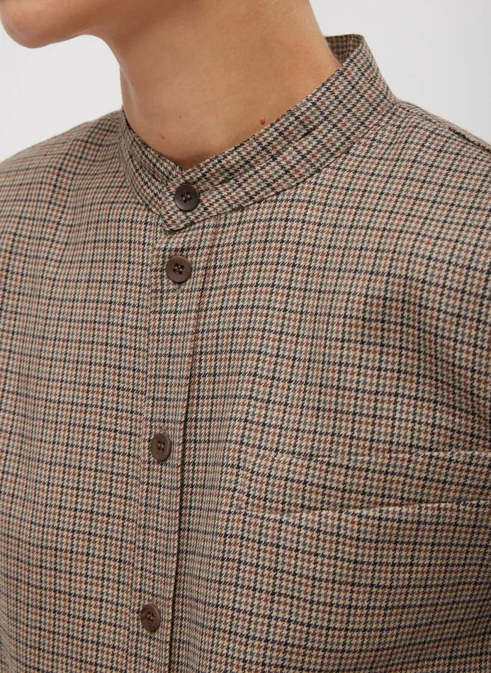 Women Tops Tibi Thomas Menswear Check Detached Shirt Tan Multi