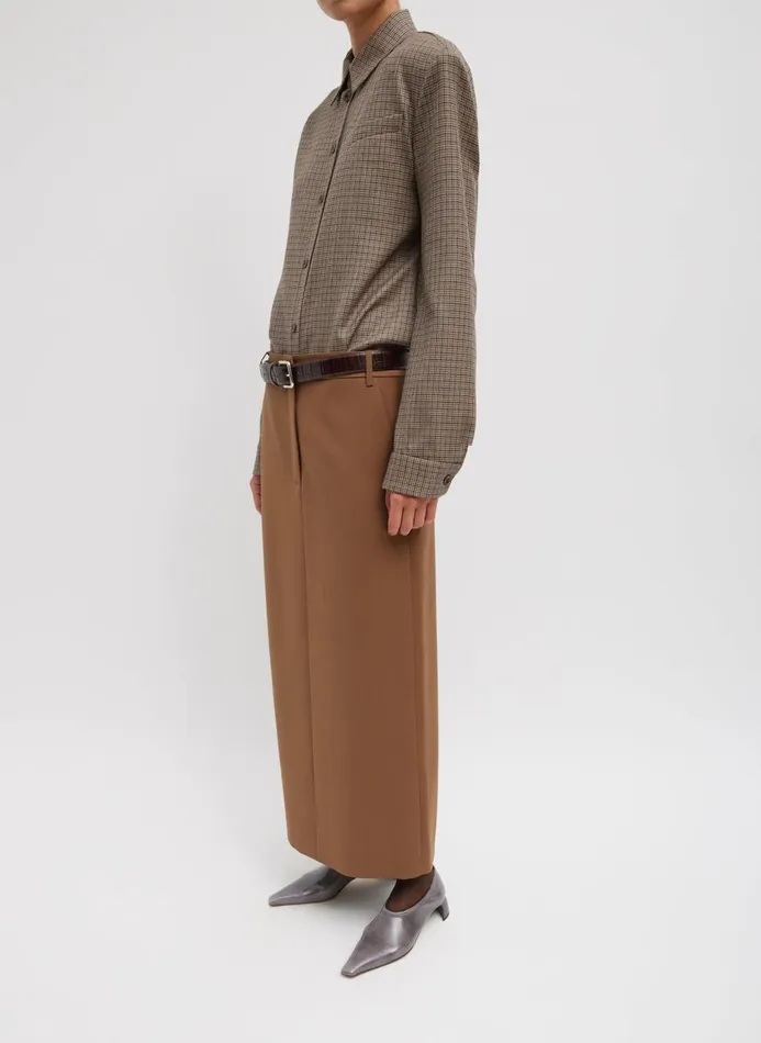 Women Tops Tibi Thomas Menswear Check Detached Shirt Tan Multi