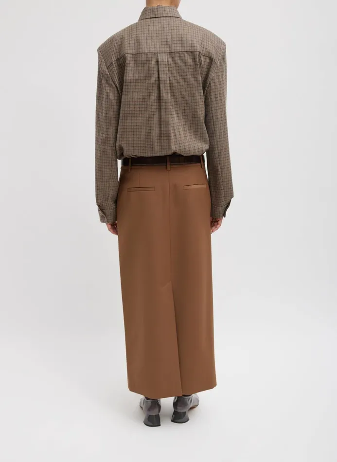 Women Tops Tibi Thomas Menswear Check Detached Shirt Tan Multi