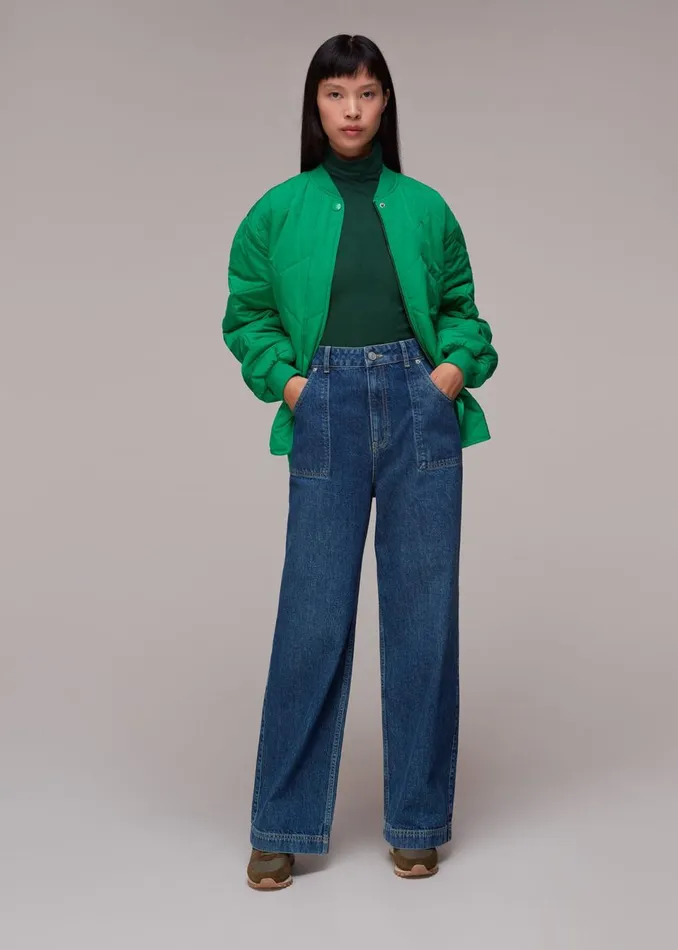 Women Tops Whistles Dark Green Essential Ribbed Polo