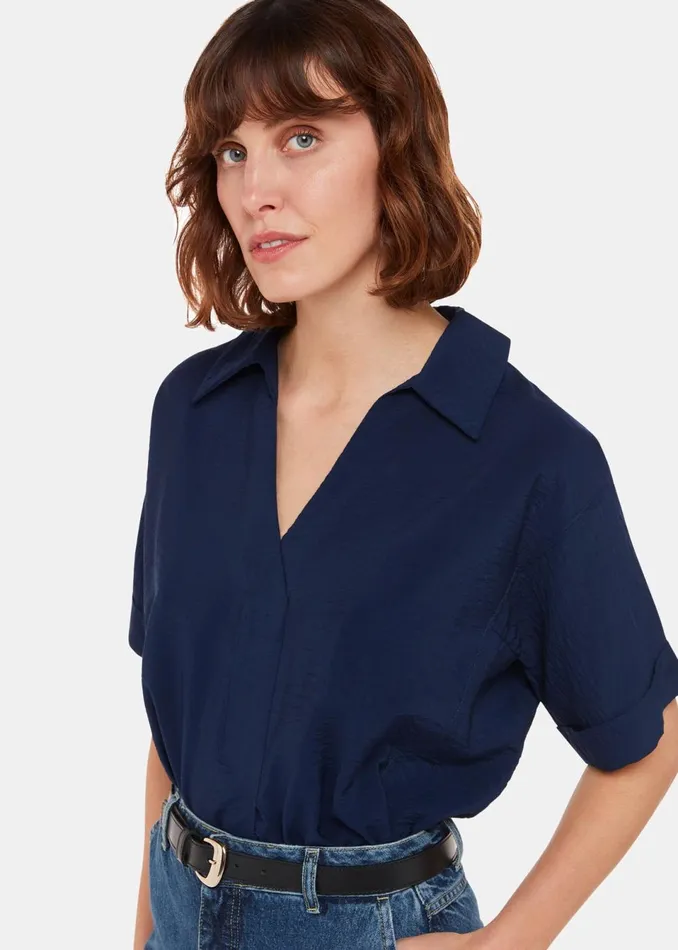 Women Tops Whistles Navy Sasha Relaxed Shirt