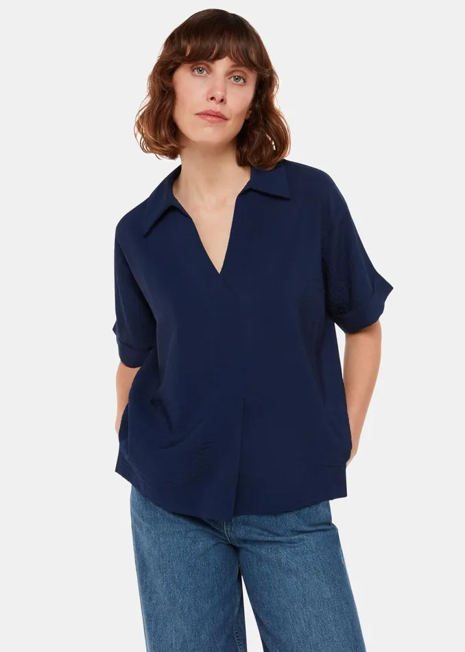 Women Tops Whistles Navy Sasha Relaxed Shirt