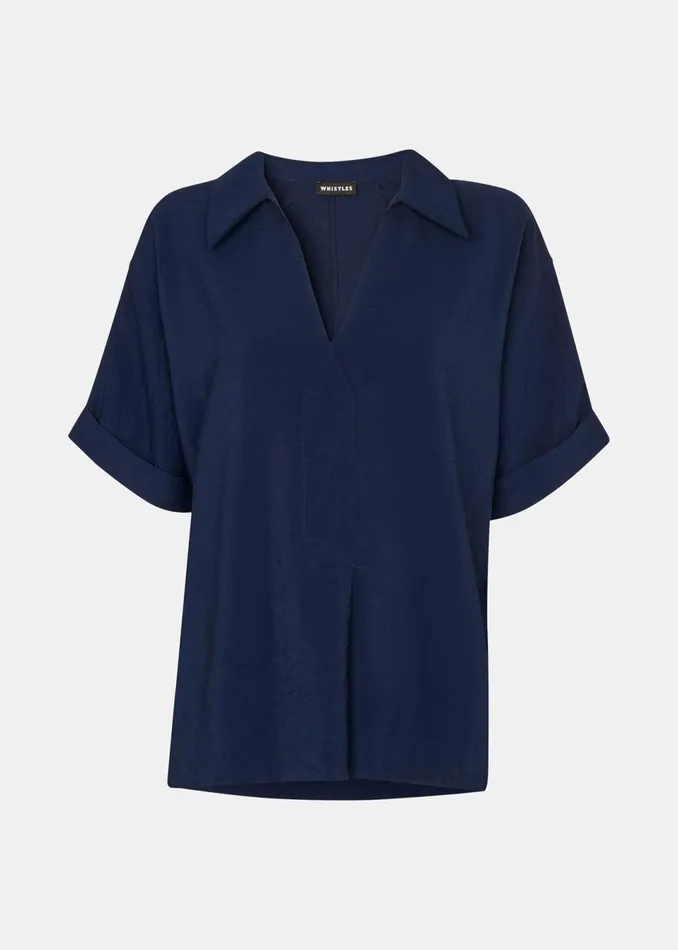 Women Tops Whistles Navy Sasha Relaxed Shirt