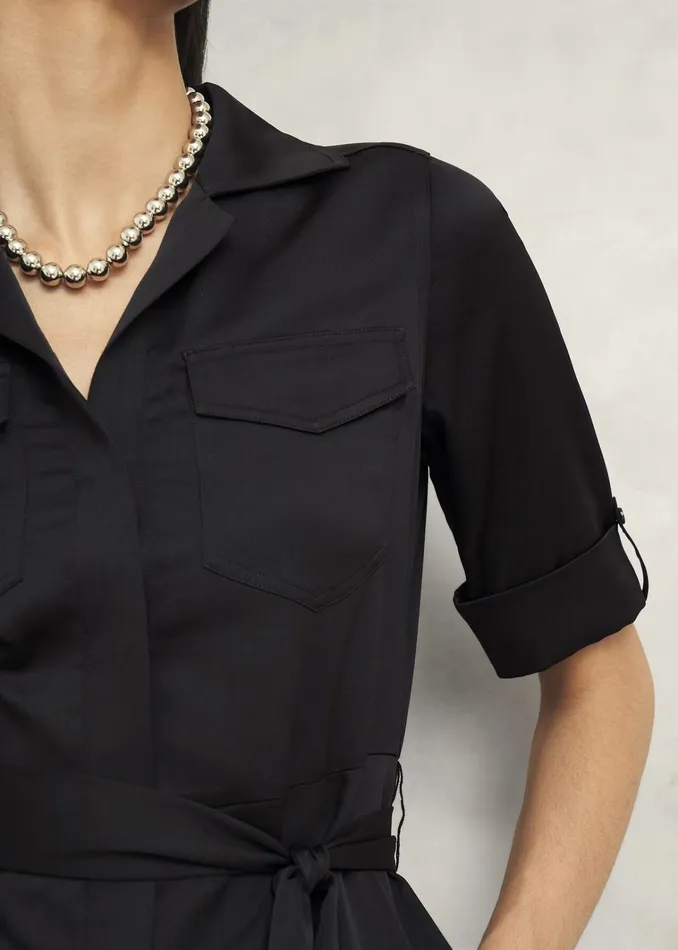Women Towneley Satin Dress Black Hobbs Dresses and Jumpsuits