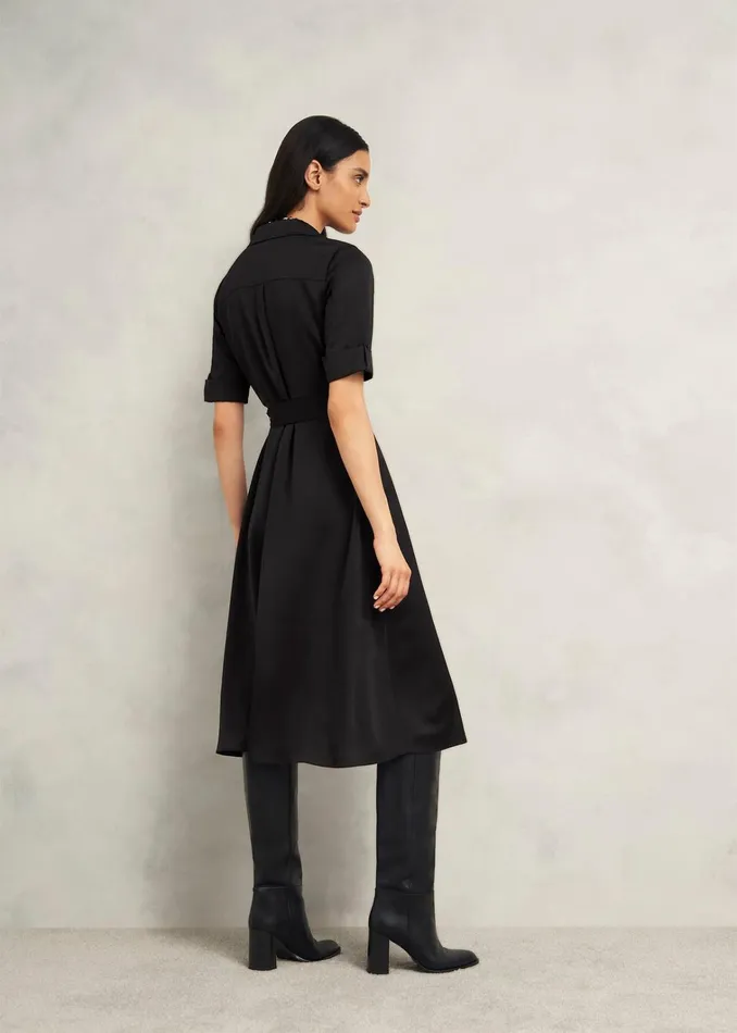 Women Towneley Satin Dress Black Hobbs Dresses and Jumpsuits