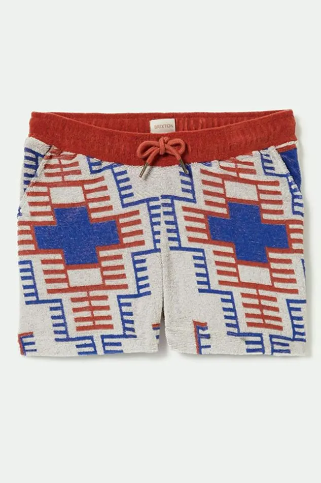 Women Trail Terry Cloth Short Electronic Indigo Pattern Brixton Shorts