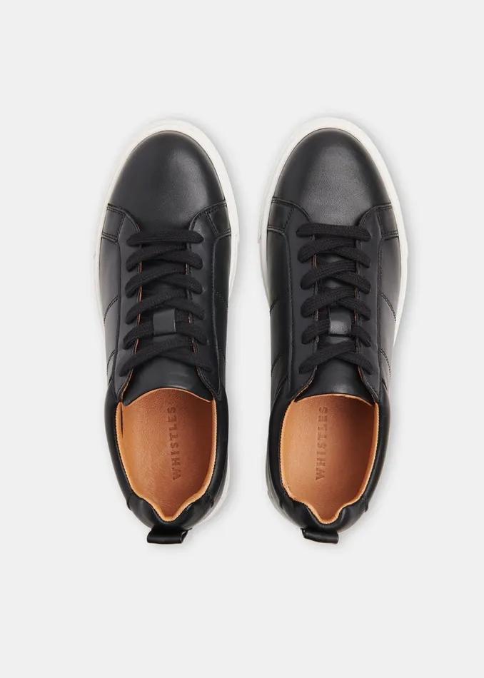 Women Trainers Whistles Black Koki Lace Up Trainer