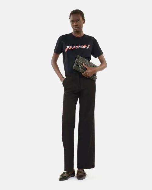 Women Trousers and Jeans The Kooples Black Wool Suit Trousers Straight Cut Black Women Trousers and Jeans The Kooples Black Wool Suit Trousers Straight Cut Black