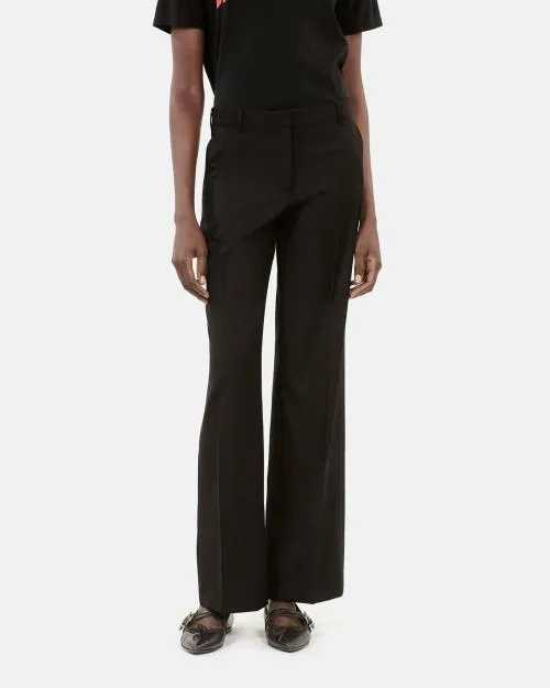 Women Trousers and Jeans The Kooples Black Wool Suit Trousers Straight Cut Black