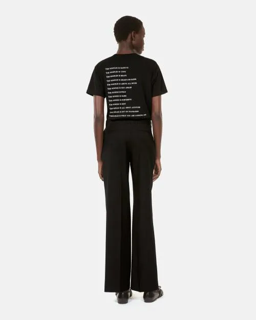 Women Trousers and Jeans The Kooples Black Wool Suit Trousers Straight Cut Black