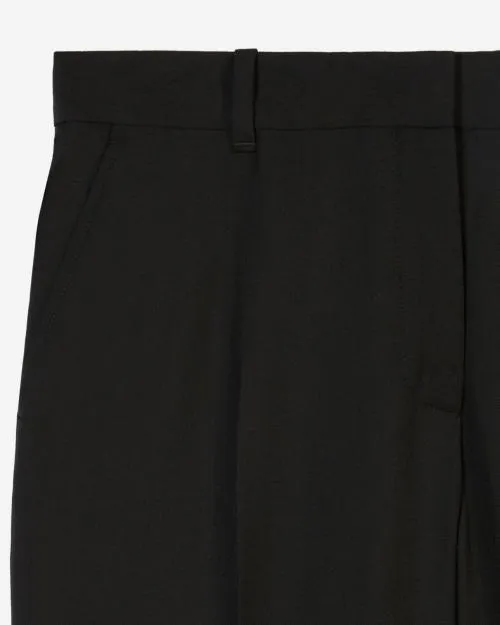 Women Trousers and Jeans The Kooples Black Wool Suit Trousers Straight Cut Black