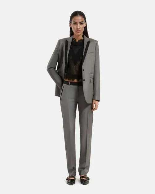 Women Trousers and Jeans The Kooples Fitted Gray Suit Pants Dark Grey