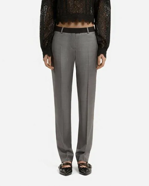 Women Trousers and Jeans The Kooples Fitted Gray Suit Pants Dark Grey